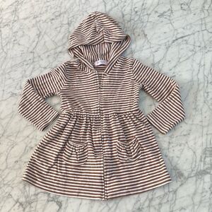 Girl August Striped Hooded Zip Jacket Dress Sz 5